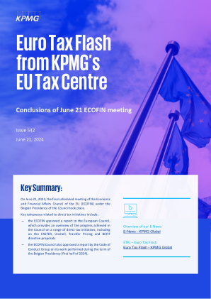 ETF 542 - 6 月 21 日 ECOFIN 会议结论
